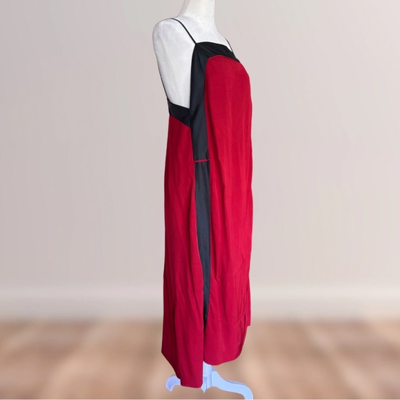 LAST CHANCE🚨 NWT See by Chloé Burgundy/Black Color Block Midi Dress - Picture 4 of 13